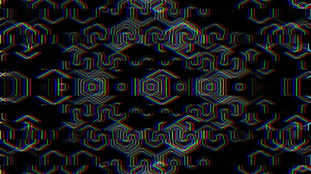 Neon RGB hexagon pattern 4K seamless loop VJ background