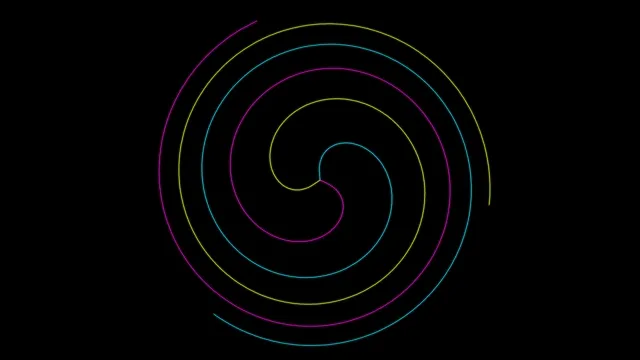 Neon Spiral Circles Animation 4K Ultra HD