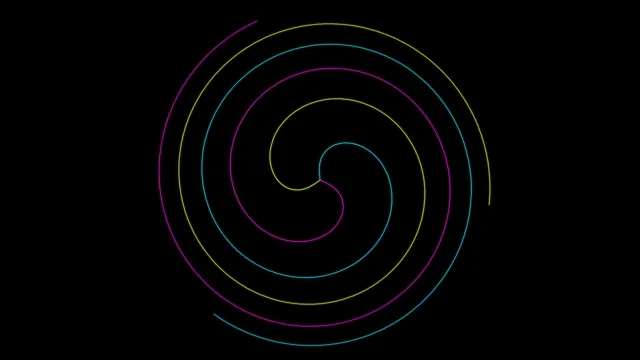 Neon Spiral Circles Animation 4K Ultra HD