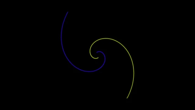 Neon Spiral Lines Animation on Black Background