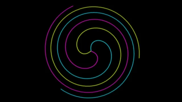 Neon spiral loop 4K UHD motion background for broadcast and video editing