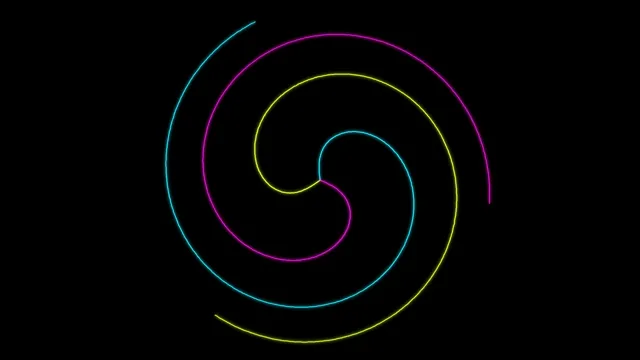 Neon spiral loops 4K UHD motion background for broadcast and streaming