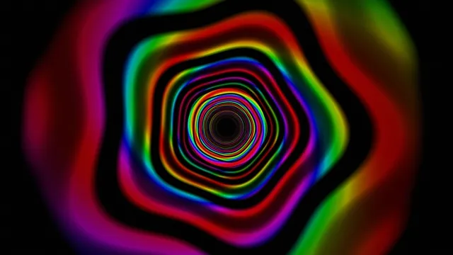 Neon Spiral Rainbow Tunnel Motion Graphics