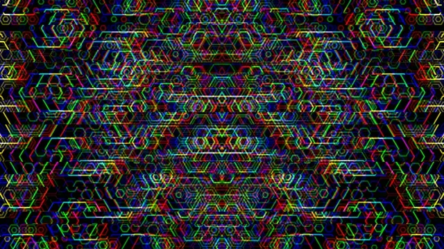 Neon tech hexagon grid 4K motion background for broadcast and video editing