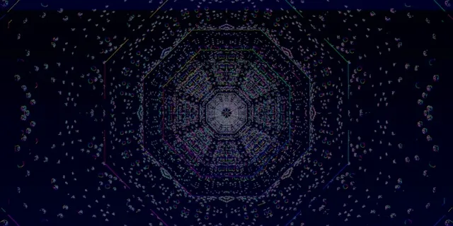 neon tunnel 2:1 univisium 60fps screensaver vj animation gold geometric