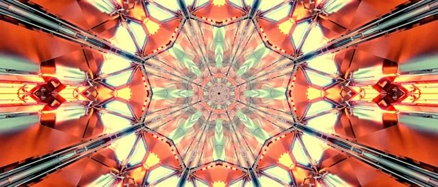 neon tunnel 21:9 ultrawide 60fps screensaver vj loop symmetrical red geometric vortex