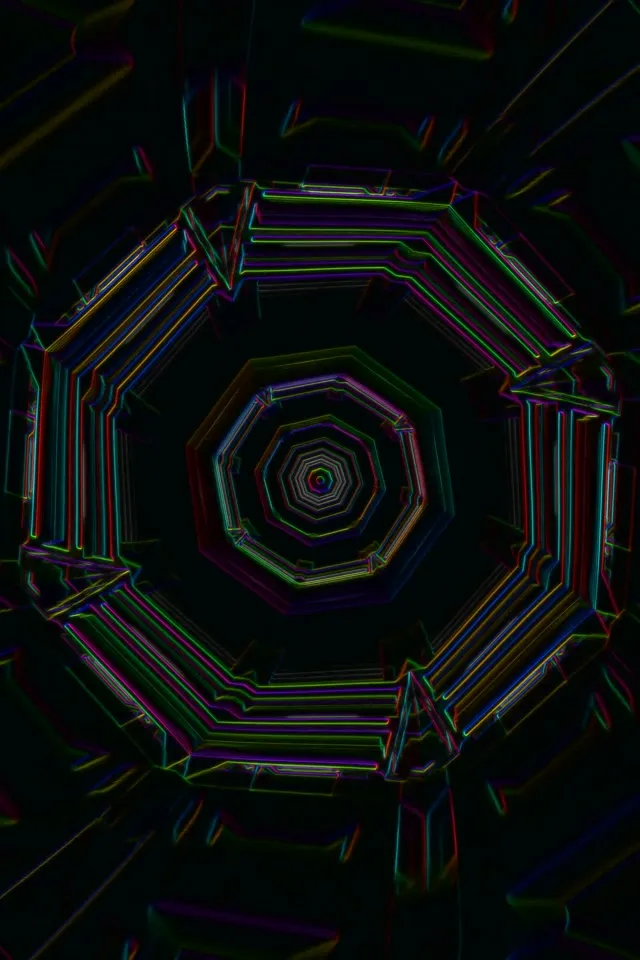 neon tunnel 2:3 photo portrait 60fps screensaver motion background mandala kaleidoscope