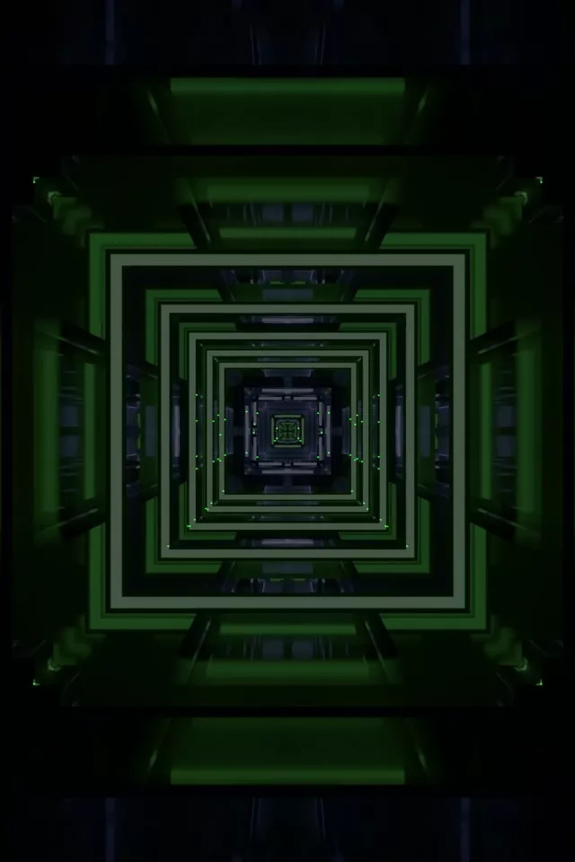 Neon Tunnel 2:3 Portrait 60fps Screensaver - Concentric Square Vortex Loop