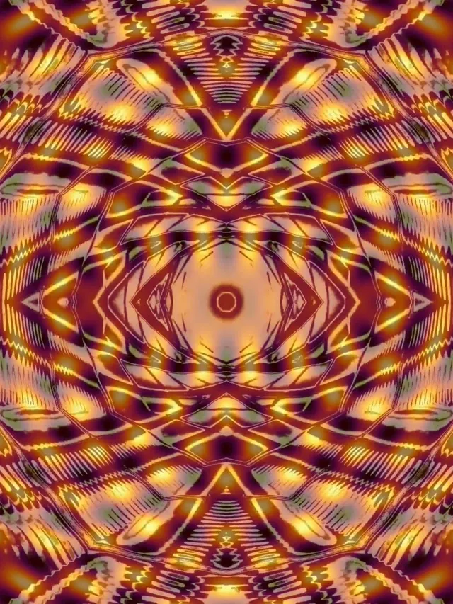 neon tunnel 3:4 ipad portrait 60fps screensaver gold vj animation