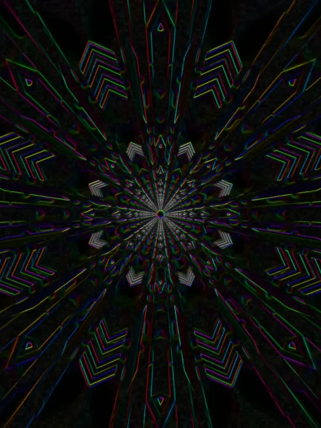 neon tunnel 3:4 ipad portrait 60fps screensaver vj animation neon star vortex