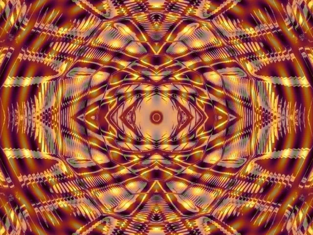 neon tunnel 4:3 classic 60fps screensaver golden kaleidoscope vj loop