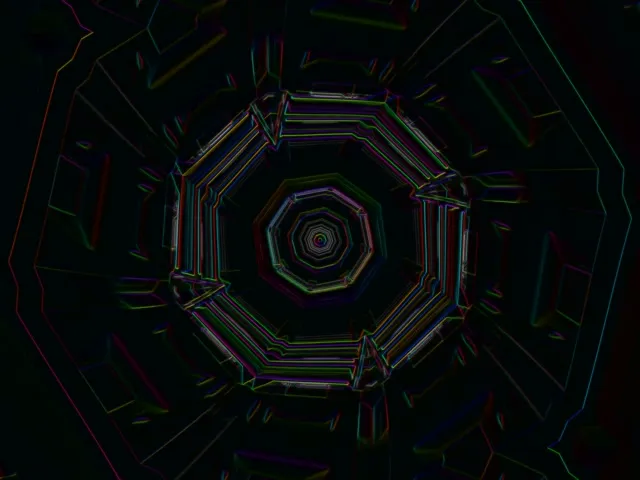 neon tunnel 4:3 classic 60fps screensaver vj animation octagon spiral vortex