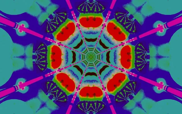 neon tunnel 16:10 macbook 60fps screensaver fractal kaleidoscope background for edits