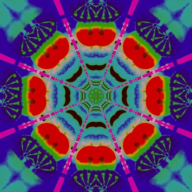 neon tunnel 1:1 square 60fps screensaver symmetrical cyan magenta vortex vj loop