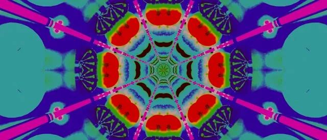 neon tunnel 21:9 ultrawide 60fps screensaver cyan magenta mandala vj animation