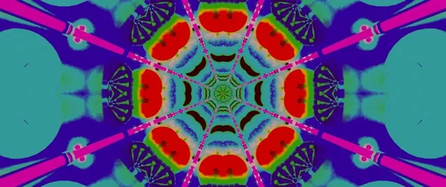 neon tunnel 2.39:1 cinemascope 60fps screensaver symmetrical star vj animation loop