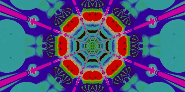 neon tunnel 2:1 univisium 60fps screensaver hypnotic cyan pink spiral vj animation