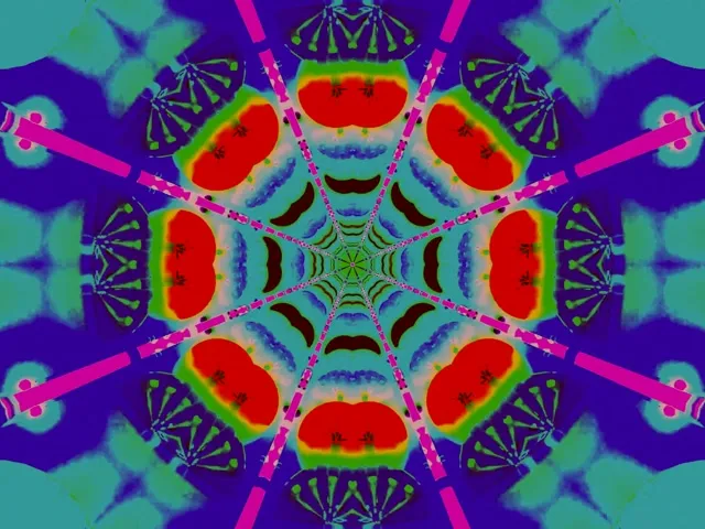 neon tunnel 4:3 classic 60fps screensaver magenta cyan geometric vortex vj loop