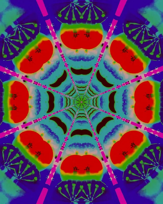 neon tunnel 4:5 instagram 60fps screensaver cyan magenta kaleidoscope vj loop design