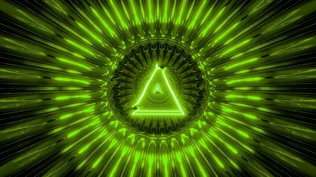 Neon tunnel 4k uhd 60fps screensaver green triangle vj loop