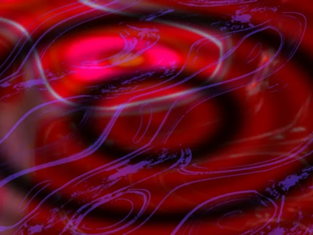 neon tunnel 4:3 classic 60fps screensaver symmetrical red wave motion bg