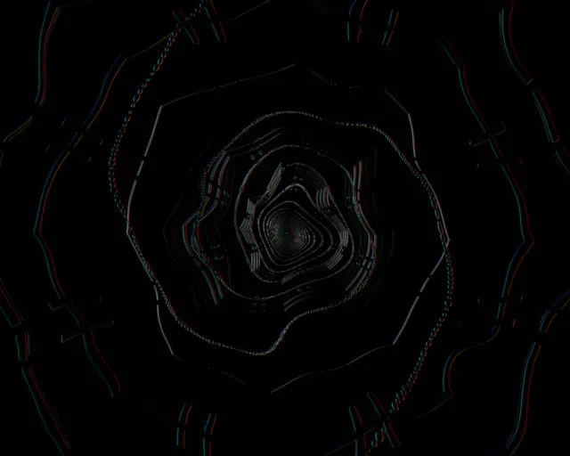 neon tunnel 5:4 industrial 60fps screensaver vj loop black spiral pattern