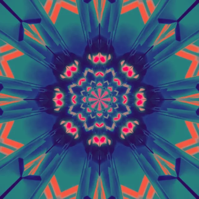 neon tunnel 1:1 square 60fps screensaver vj loop geometric pulsating star burst