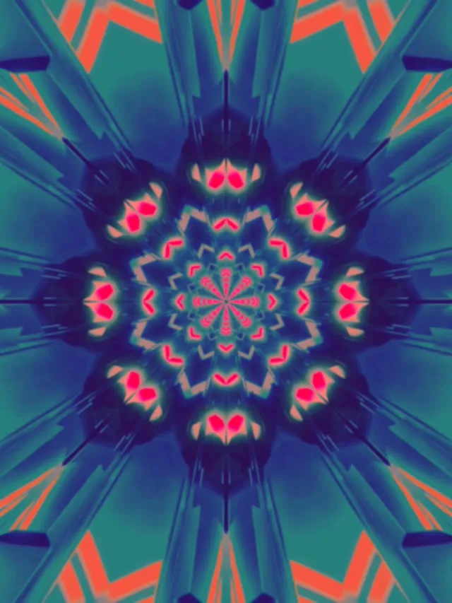 neon tunnel 3:4 ipad portrait 60fps screensaver vj animation pink cyan star burst