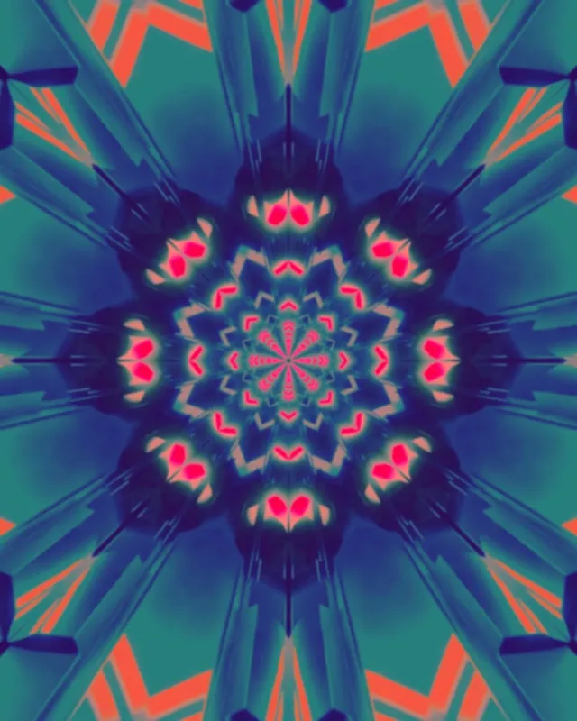 neon tunnel 4:5 instagram 60fps screensaver vj animation pulsating geometric bloom