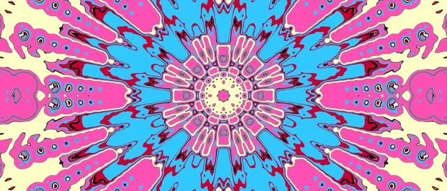21:9 Ultrawide neon tunnel 60fps screensaver vj animation pink mandala burst
