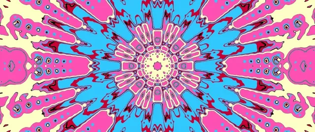 2.39:1 Cinemascope neon tunnel 60fps screensaver vj loop magenta fractal burst