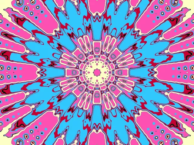 4:3 Classic neon tunnel 60fps screensaver motion background magenta mandala