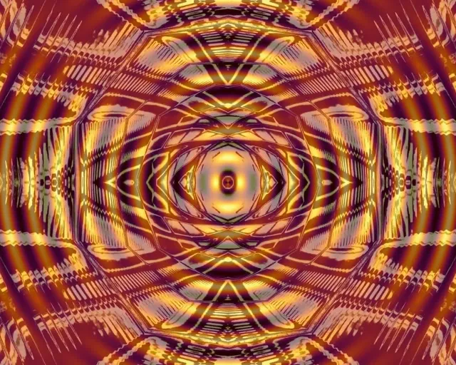 5:4 Industrial Neon Tunnel Pulsating Golden Vortex VJ Loop 60fps Screensaver