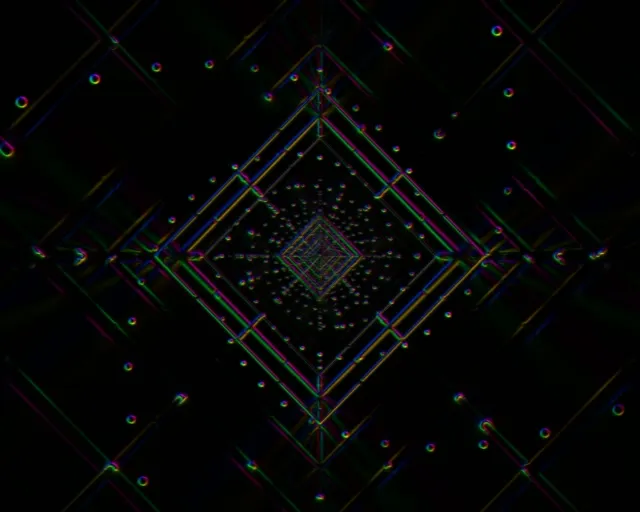 neon tunnel 5:4 industrial 60fps screensaver vj loop blue mirrored mandala