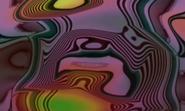 Neon tunnel 5:3 wide 60fps screensaver vj loop maroon green fractal tunnel