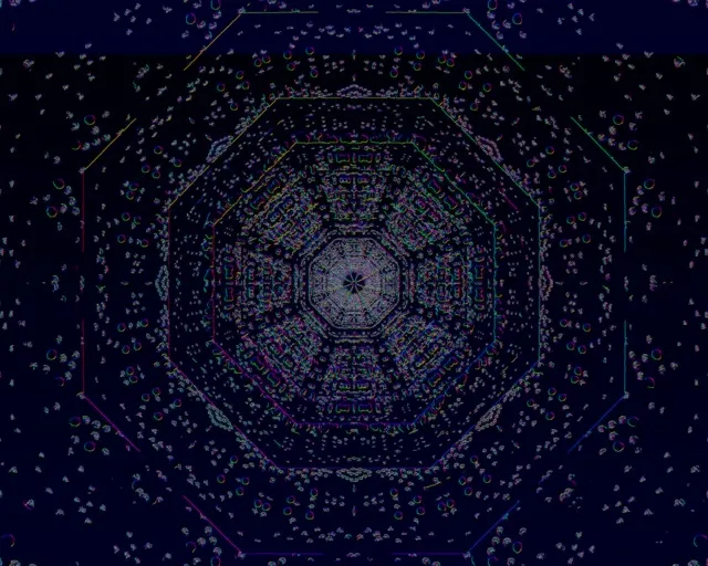 neon tunnel 5:4 industrial 60fps screensaver live wallpaper red hexagon