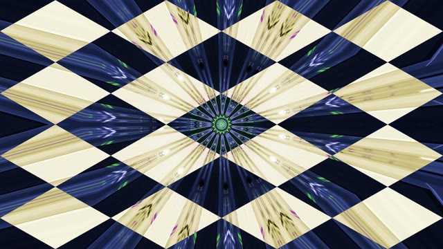 Neon Tunnel 60fps Geometric Kaleidoscope with Diamond Checkered Pattern and...