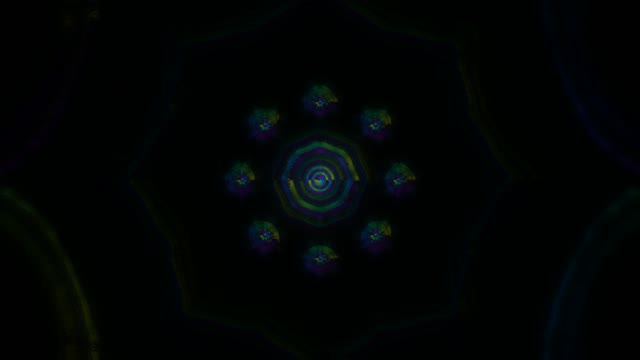 Neon Tunnel 60fps Glowing Rings Geometric Blue Green Sci-Fi Visual