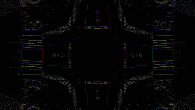 VJLoops Neon Tunnel 60fps Kaleidoscopic Symmetry dengan Cyan Red Green Geometric Patterns