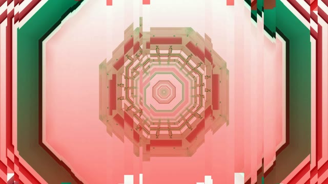 Neon Tunnel 60fps Octagonal Pink Red Geometric Vortex Loop