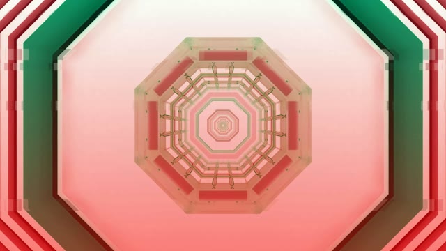 Neon Tunnel 60fps Red Pink Octagonal Geometric Concentric Shapes