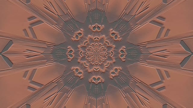Neon Tunnel 60fps: Symmetrical Mandala Fractals with Copper Geometric...