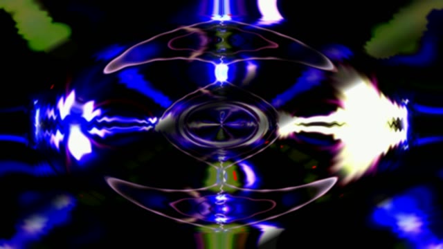 Neon Tunnel 60fps with Blue Light Rings and Glowing Geometric Shapes