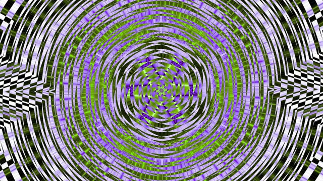 Neon Tunnel 60fps with Concentric Circles, Purple Green Black Geometric Pattern