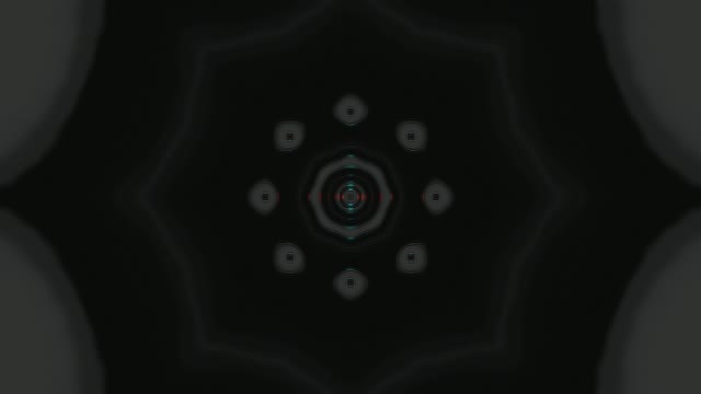 Neon Tunnel 60fps with Glowing Hexagonal Portal and Red Center Light