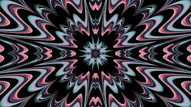 Neon Tunnel 60fps with Pink Cyan Symmetrical Kaleidoscope Geometric Patterns