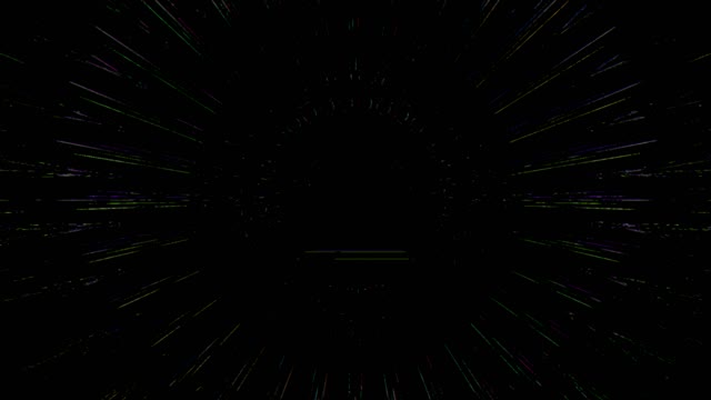 Neon tunnel 60fps with radiant light rays and geometric perspective lines