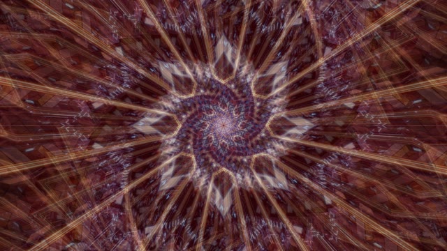 Neon Tunnel 60fps with Radiant Purple Spiral and Golden Light Rays