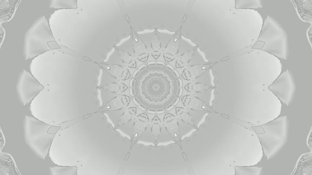 Neon tunnel 60fps with symmetrical white geometric kaleidoscope patterns