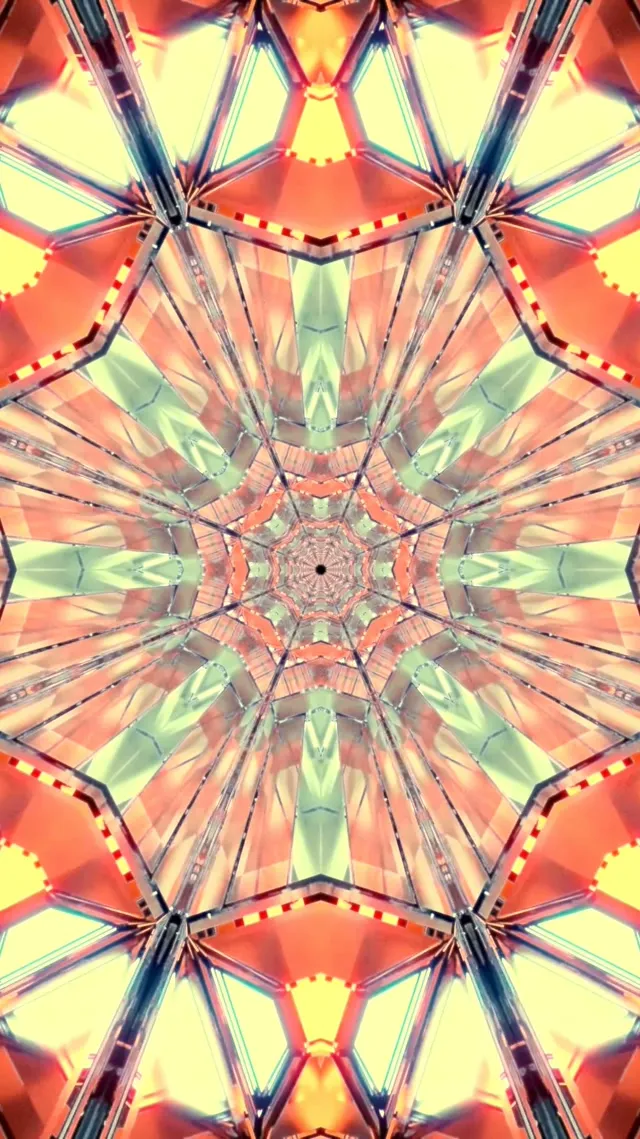 neon tunnel 9:16 reels 60fps screensaver live wallpaper pulsating cyan pink mandala